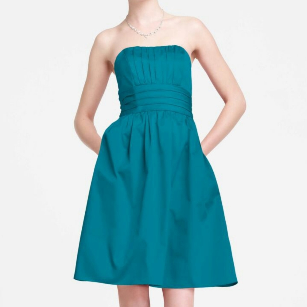 Teal Strapless Cocktail Dress